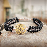 bracelet tressé obsidienne