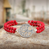 bracelet arbre de vie jaspe rouge