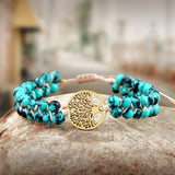 bracelet arbre de vie turquoise