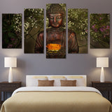 Tableau Bouddha Jardin Paisible