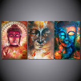 Tableau Bouddha 3 Visages Eveil