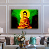 Tableau Bouddha Auréole Céleste