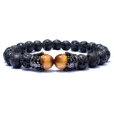Bracelet couronne pierre de lave