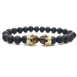 Bracelet chakra couronne pierre de lave