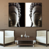 Tableau Noir et Blanc Bouddha