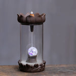 Porte Encens Lotus Verre
