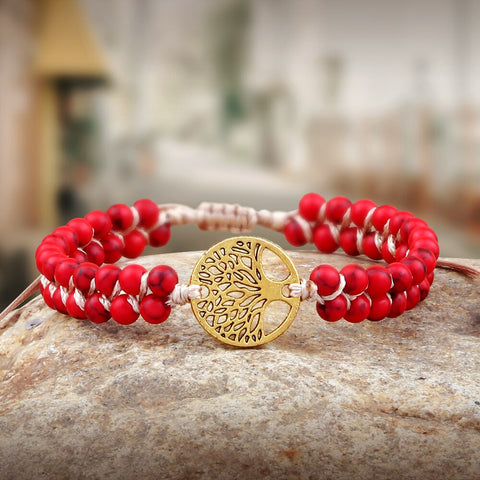 Bracelet de yoga jaspe rouge