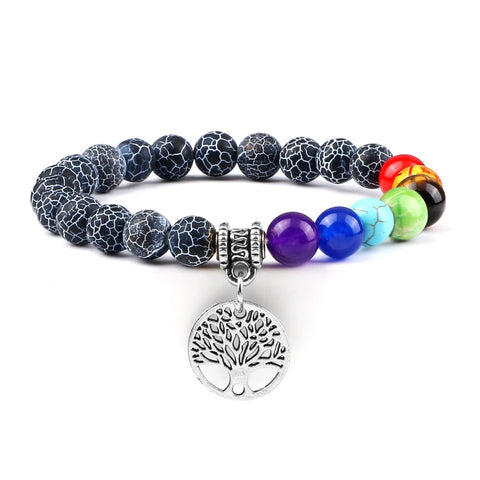 Bracelet chakra quartz noir