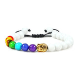 bracelet chakras pierre blanche