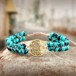bracelet arbre de vie turquoise