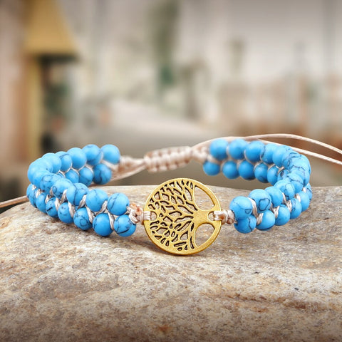 bracelet de yoga bleu azur