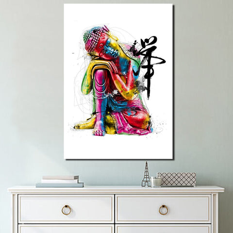 Tableau Bouddha Coloré