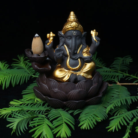 Porte encens Ganesha dorée