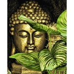 Tableau Bouddha Visage Doré