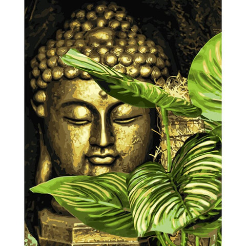 Tableau Bouddha Visage Doré