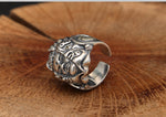 Bague Argent Double Visage Bouddha