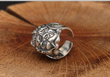 Bague Argent Double Visage Bouddha