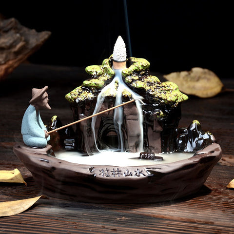 Porte Encens Barque Bouddha