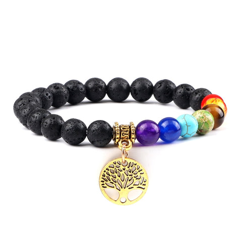 Bracelet chakra pierre de lave