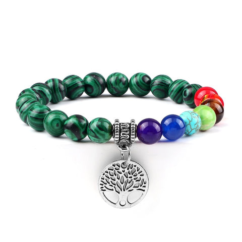 bracelet arbre de vie malachite