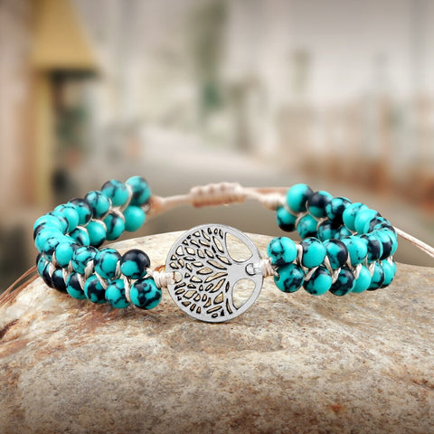 bracelet de yoga pierre turquoise
