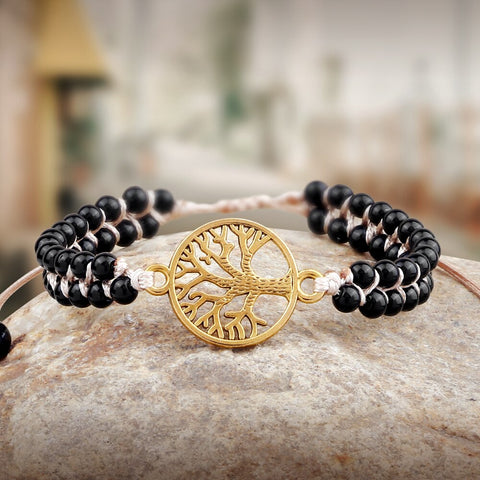 Bracelet de yoga pierre Obsidienne