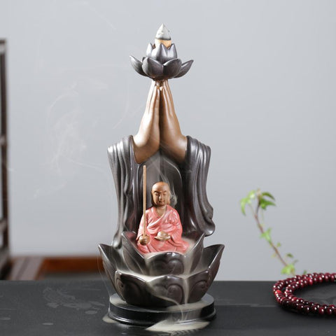 porte encens bouddha prière
